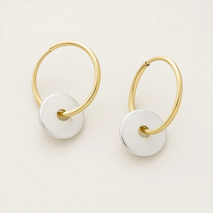 Gold Hoop & Silver Plated Earrings