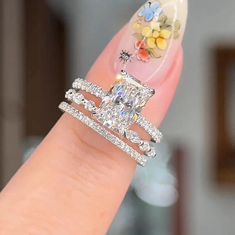 Jaily 3PC Wedding Ring Set