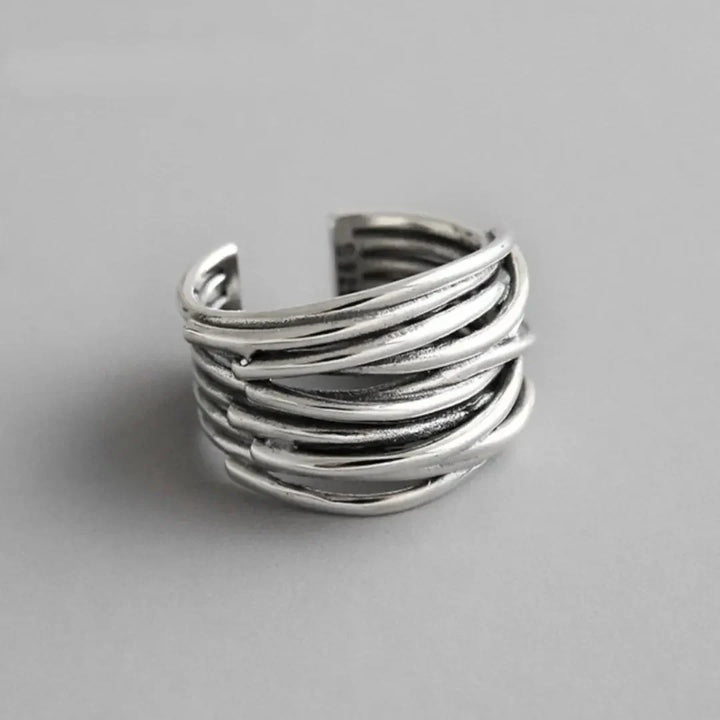 Adjustable Silver Layer Ring