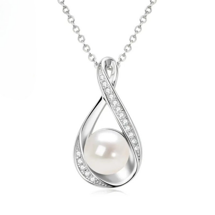 Gold Infinity Pendant with Freshwater Pearl