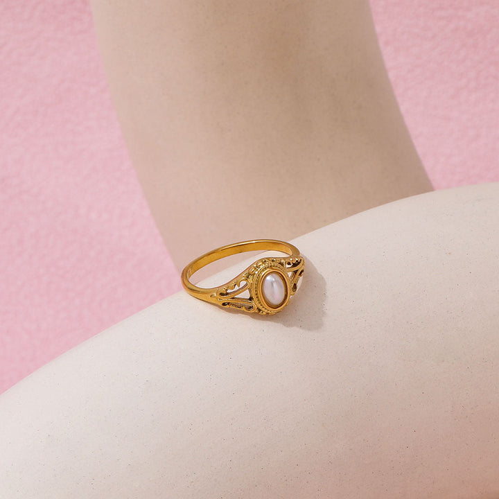 Gold Plated Pearl Vintage Ring