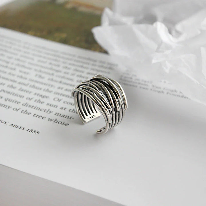 Layered 925 Sterling Silver Adjustable Ring