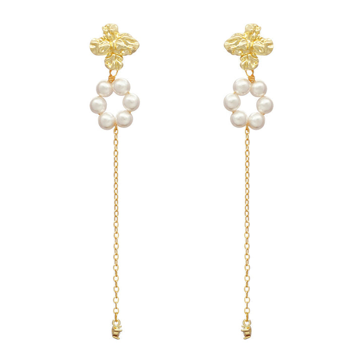 Crystal Pearl Flower Earrings