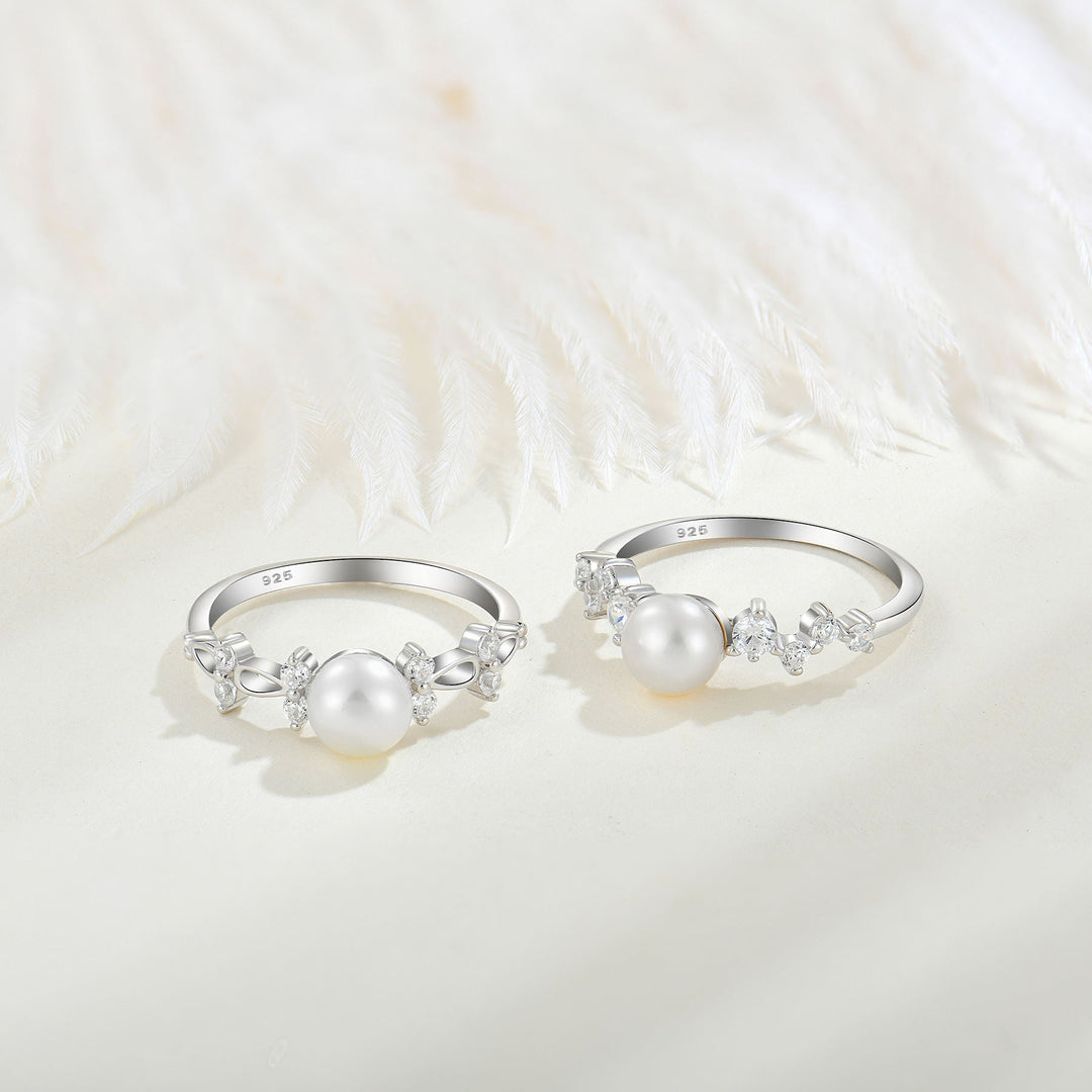 Freshwater Pearl Zircon Ring