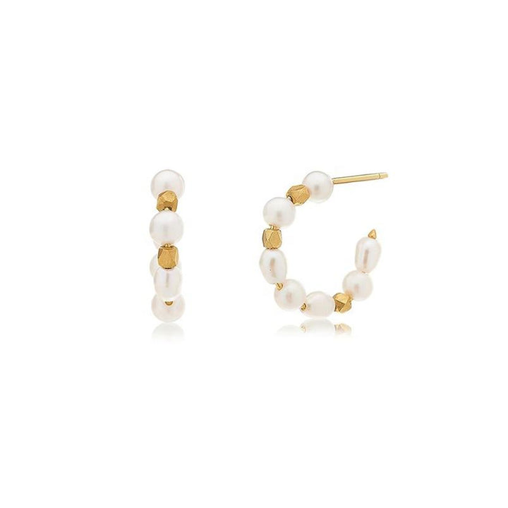 Handmade Pearl Hoop Earrings