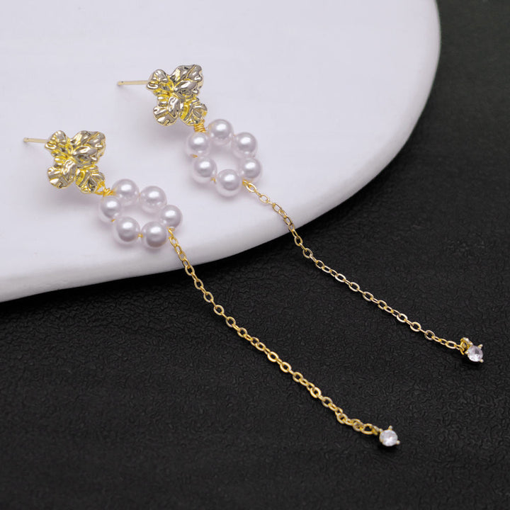 Crystal Pearl Flower Earrings