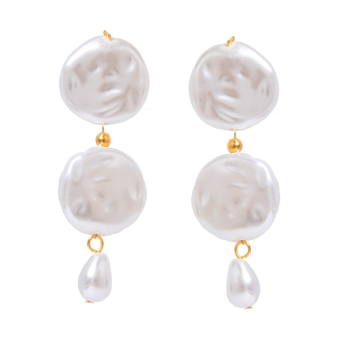 Geometric Freshwater Pearl Earrings