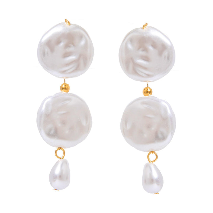 Geometric Freshwater Pearl Earrings