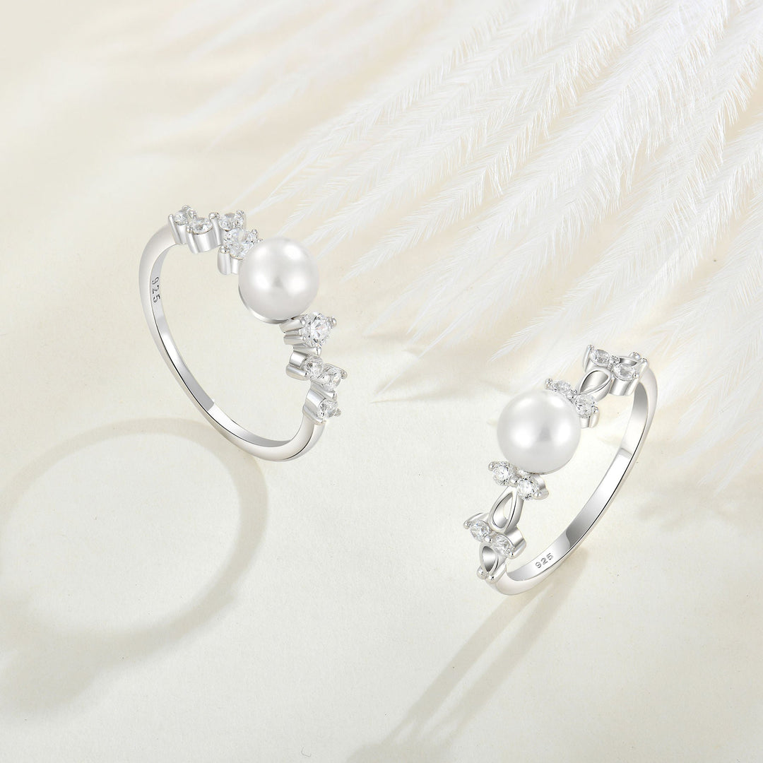 Freshwater Pearl Zircon Ring