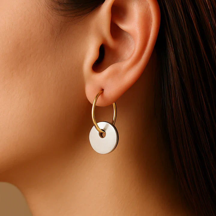 Gold Hoop & Silver Plated Earrings