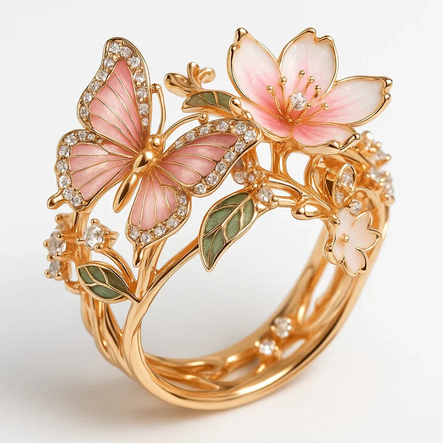 Butterfly Zirconia Ring – Nature Inspired