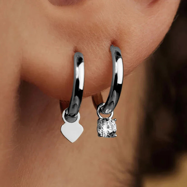 Larmes de Lune Stone Hoop Earrings
