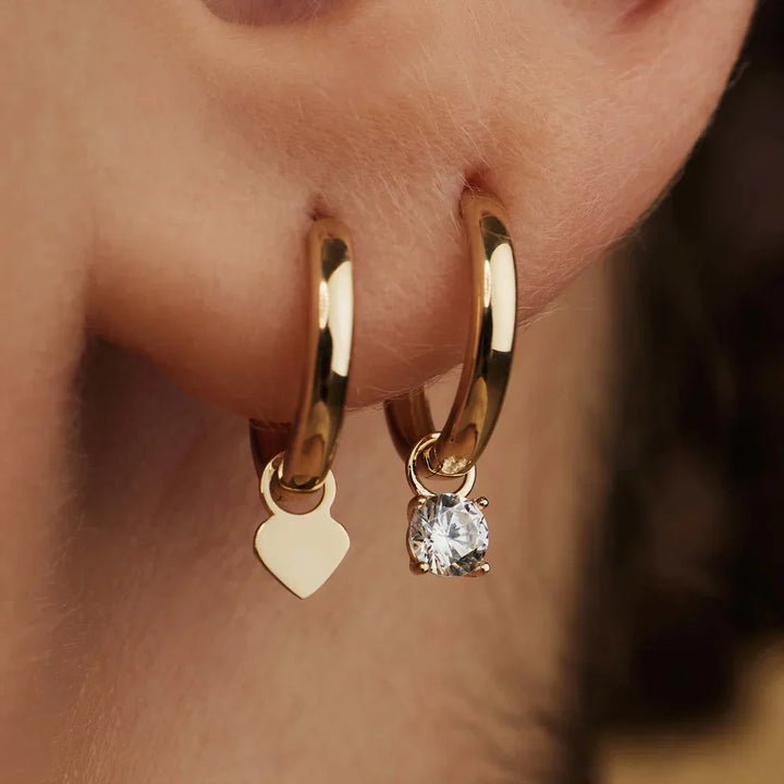 Larmes de Lune Stone Hoop Earrings